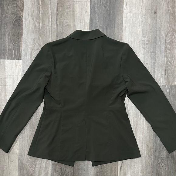 MM Lafleur The Moreland Travel Origami Tech Olive Green Blazer Size 12 - Picture 6 of 9